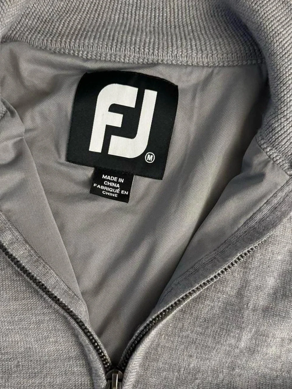 FootJoy 100% Wool Grey Quarter Zip Golf Sweater Size Medium